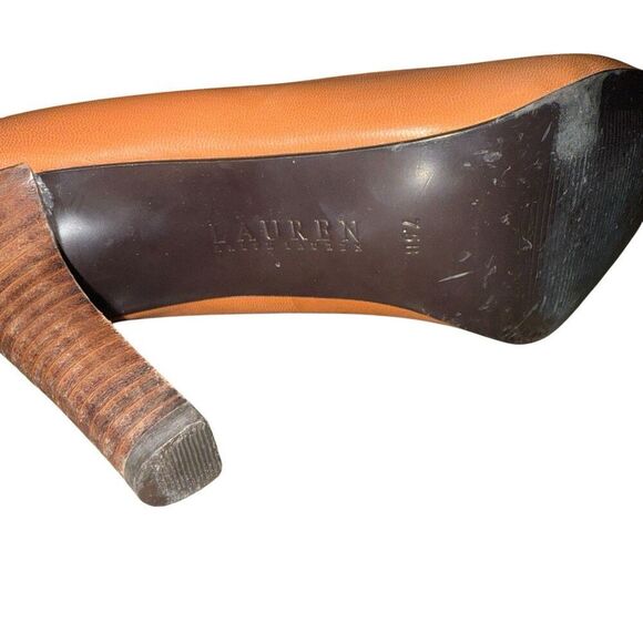 Lauren Ralph Lauren Women's Zamora Tan Kidskin Slip On Pump Heels Size 7.5 B - Picture 4 of 7